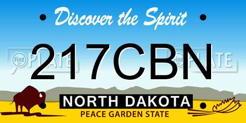 217CBN North Dakota License Plate