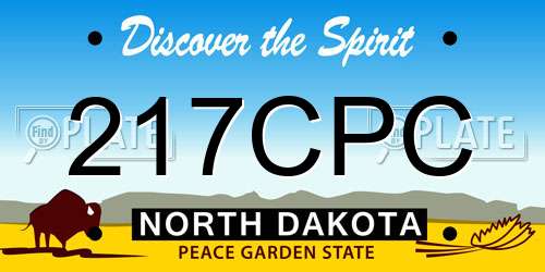 217CPC North Dakota License Plate
