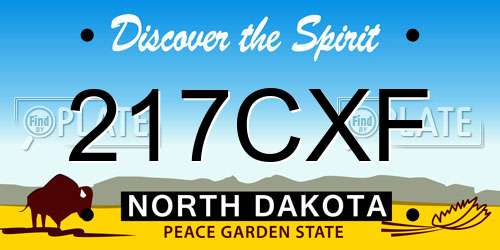 217CXF North Dakota License Plate
