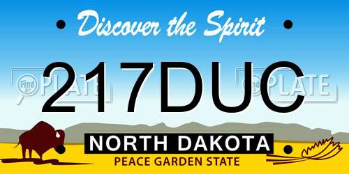 217DUC North Dakota License Plate