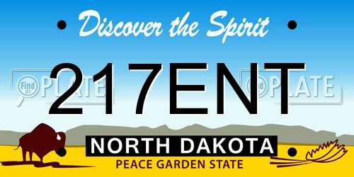 217ENT North Dakota License Plate