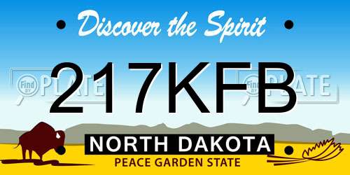 217KFB North Dakota License Plate