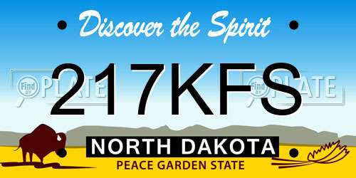 217KFS North Dakota License Plate
