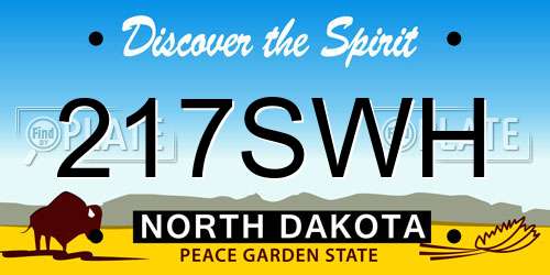 217SWH North Dakota License Plate