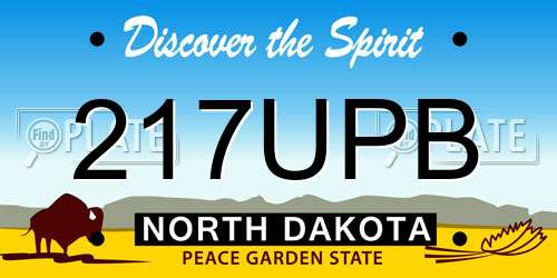 217UPB North Dakota License Plate