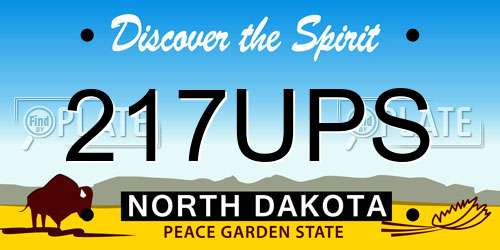 217UPS North Dakota License Plate