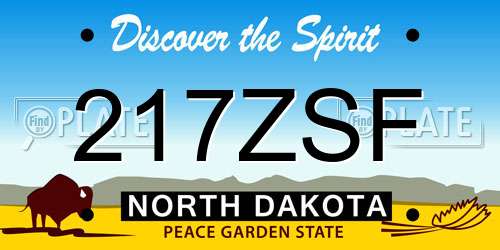 217ZSF North Dakota License Plate
