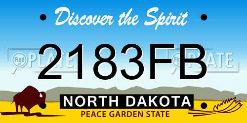 2183FB North Dakota License Plate