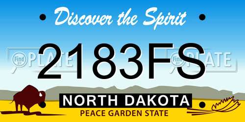2183FS North Dakota License Plate