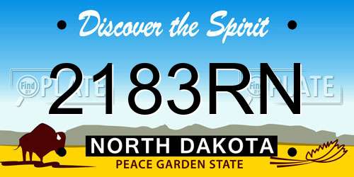 2183RN North Dakota License Plate