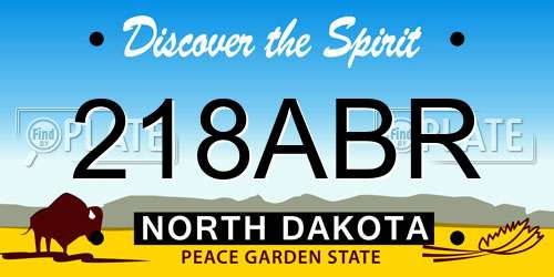 218ABR North Dakota License Plate