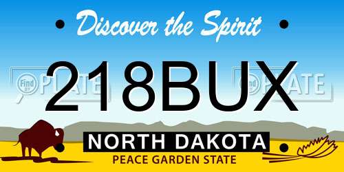 218BUX North Dakota License Plate