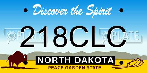 218CLC North Dakota License Plate