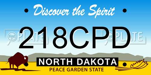 218CPD North Dakota License Plate