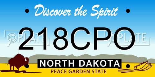 218CPO North Dakota License Plate