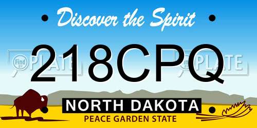 218CPQ North Dakota License Plate