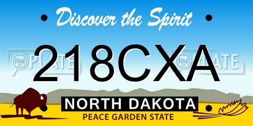 218CXA North Dakota License Plate