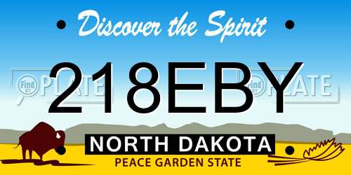 218EBY North Dakota License Plate