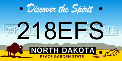 218EFS North Dakota License Plate