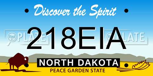 218EIA North Dakota License Plate