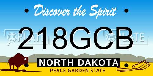 218GCB North Dakota License Plate