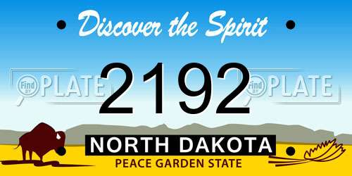 2192 North Dakota License Plate