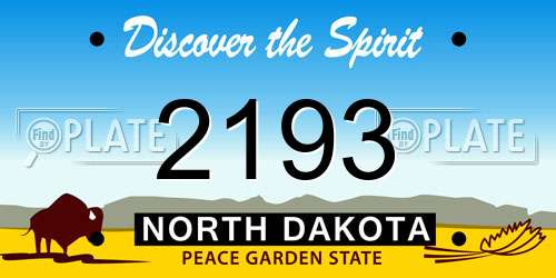 2193 North Dakota License Plate