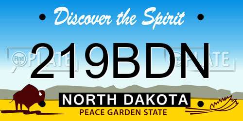 219BDN North Dakota License Plate