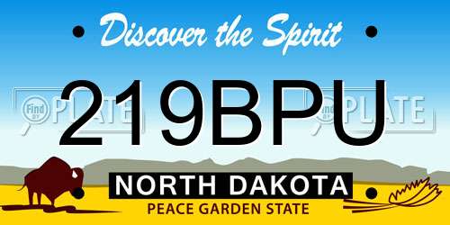 219BPU North Dakota License Plate