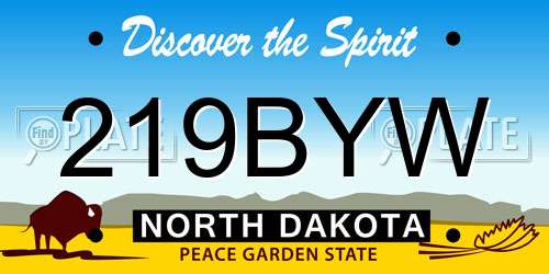 219BYW North Dakota License Plate
