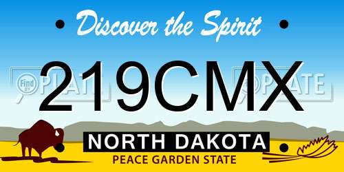 219CMX North Dakota License Plate