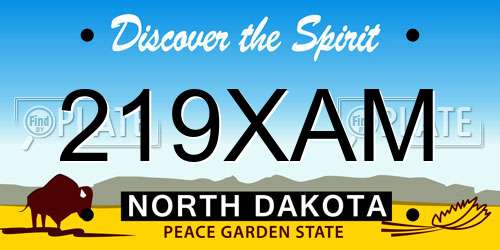 219XAM North Dakota License Plate