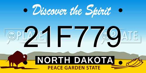 21F779 North Dakota License Plate
