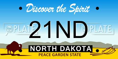 21ND North Dakota License Plate