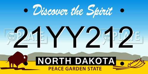 21YY212 North Dakota License Plate