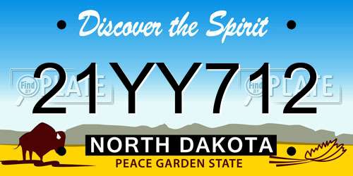 21YY712 North Dakota License Plate