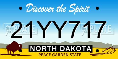 21YY717 North Dakota License Plate