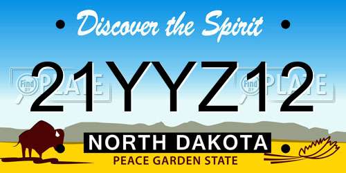 21YYZ12 North Dakota License Plate