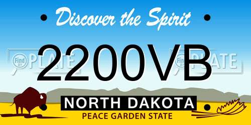 2200VB North Dakota License Plate