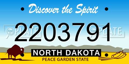 2203791 North Dakota License Plate