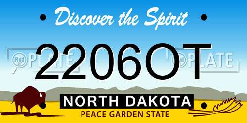 2206OT North Dakota License Plate