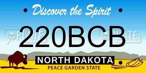 220BCB North Dakota License Plate