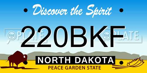 220BKF North Dakota License Plate