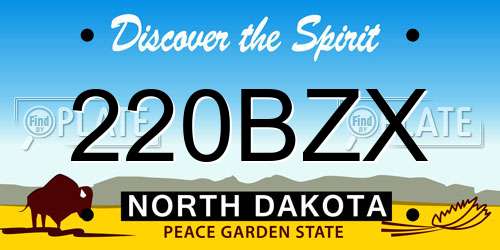 220BZX North Dakota License Plate