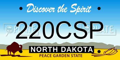 220CSP North Dakota License Plate