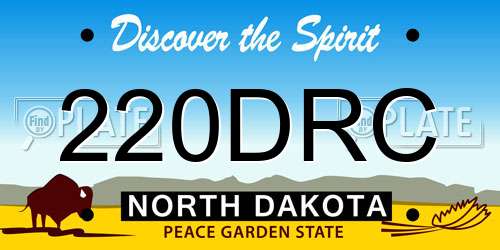 220DRC North Dakota License Plate
