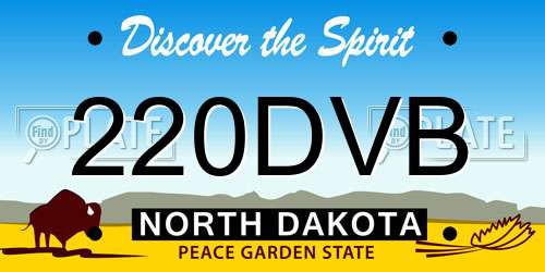 220DVB North Dakota License Plate