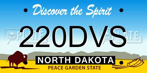 220DVS North Dakota License Plate