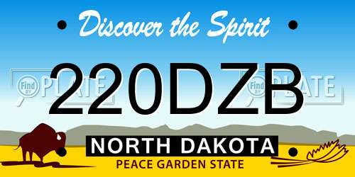220DZB North Dakota License Plate