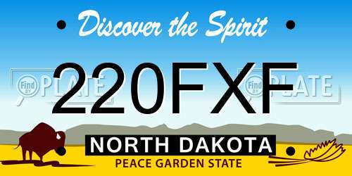 220FXF North Dakota License Plate